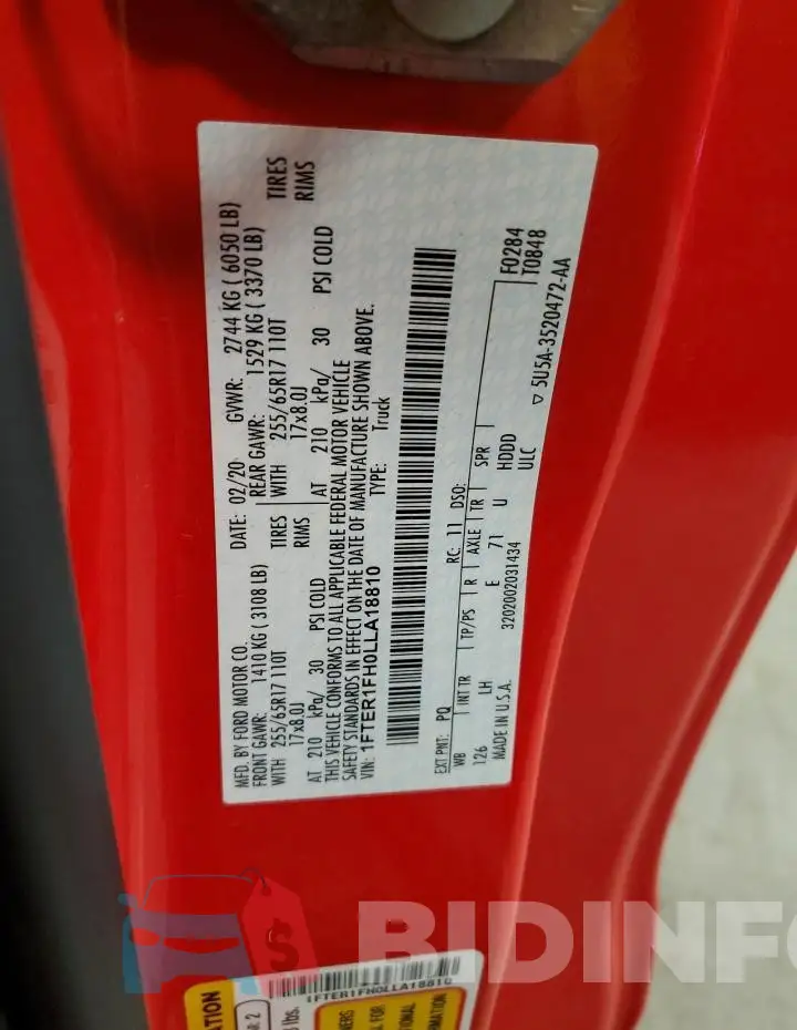 1FTER1FH0LLA18810 Photo# 12