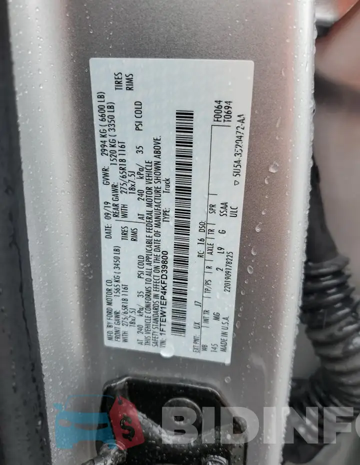 1FTEW1EP4KFD39800 Photo# 12