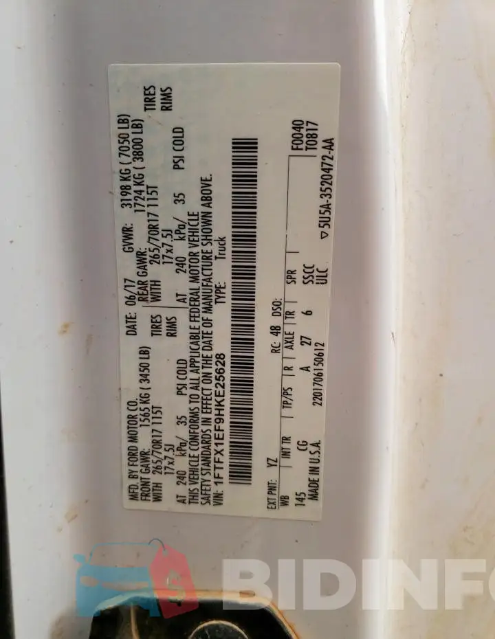 1FTFX1EF9HKE25628 Photo# 12