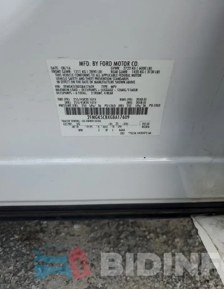 2FMGK5C8XGBA17609 Photo# 13