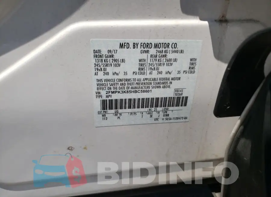 2FMPK3K85HBC58601 Photo# 13