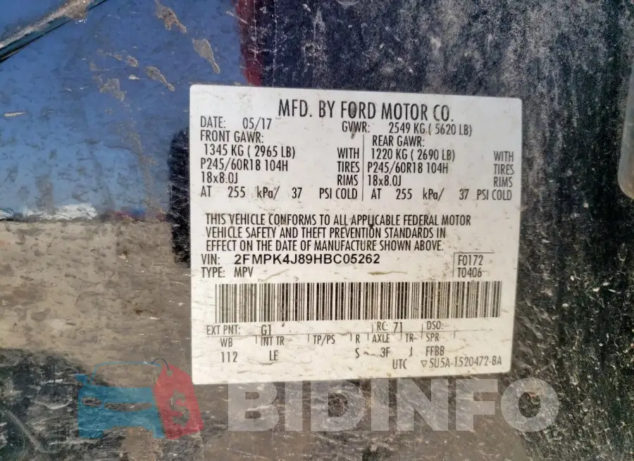 2FMPK4J89HBC05262 Photo# 13