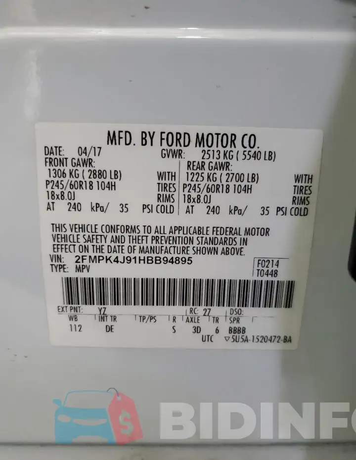 2FMPK4J91HBB94895 Photo# 13