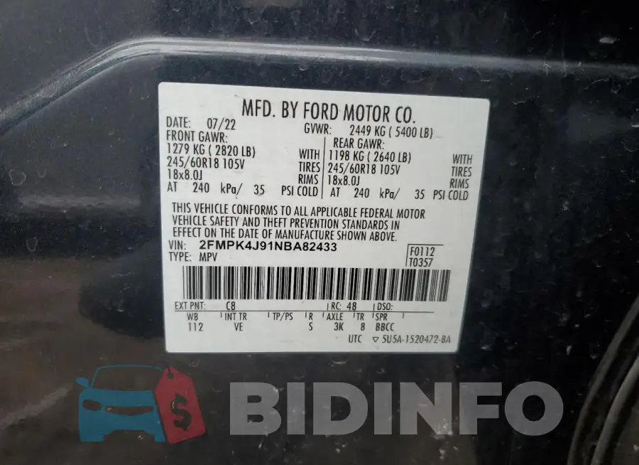 2FMPK4J91NBA82433 Photo# 13