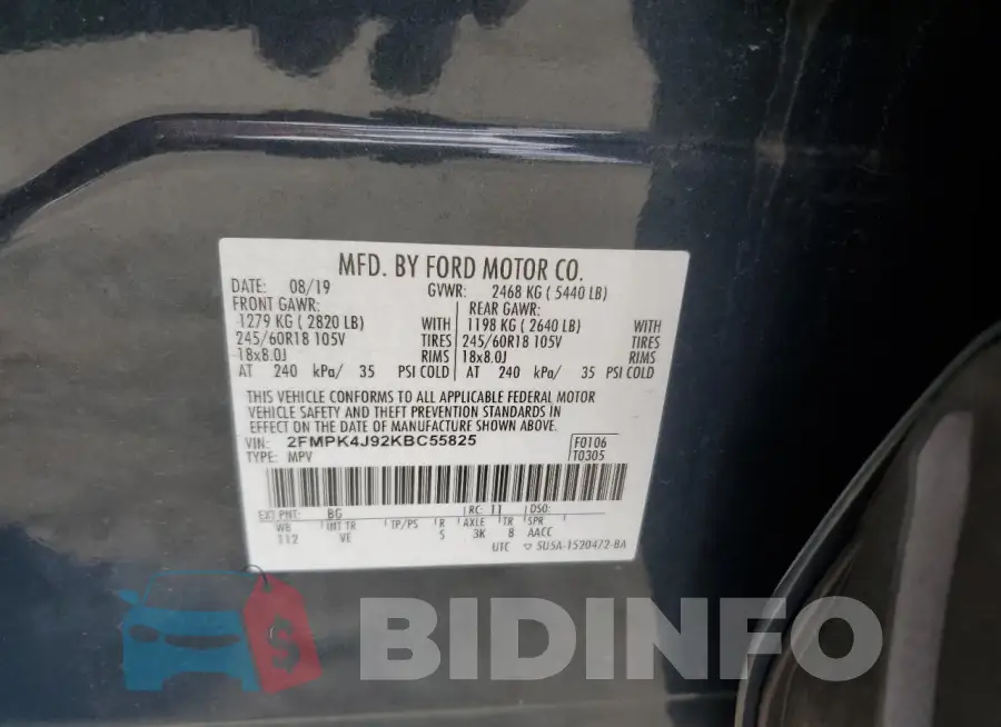 2FMPK4J92KBC55825 Photo# 14