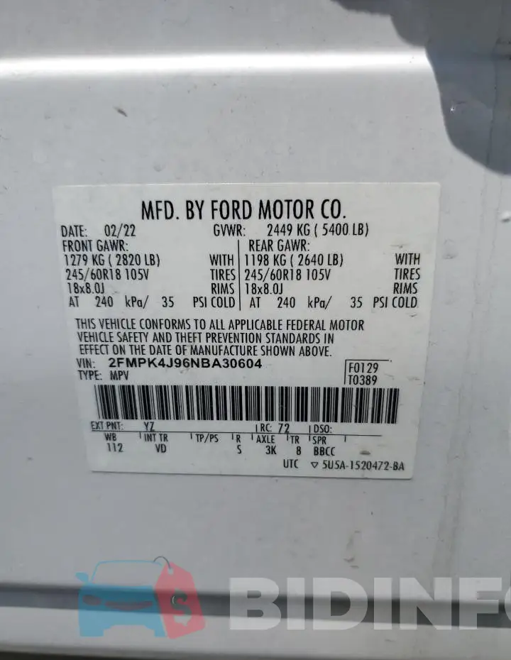 2FMPK4J96NBA30604 Photo# 14