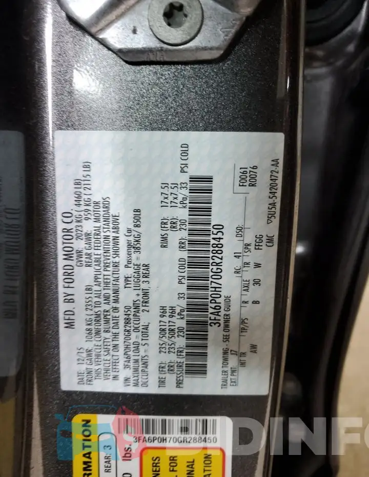 3FA6P0H70GR288450 Photo# 12