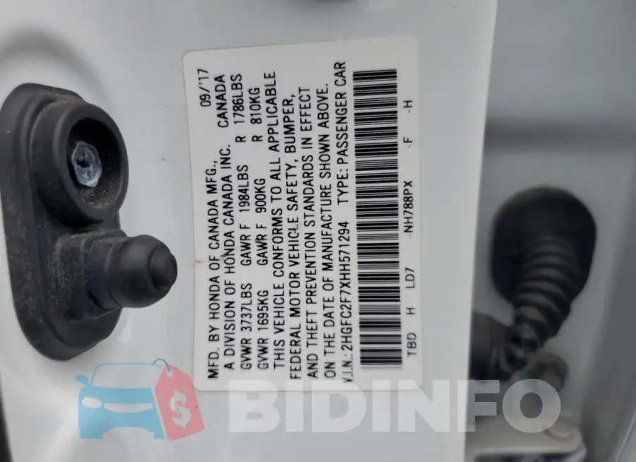 2HGFC2F7XHH571294 Photo# 13