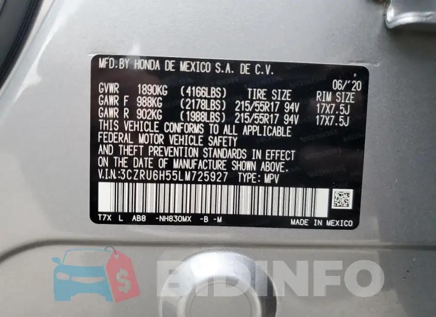3CZRU6H55LM725927 Photo# 14