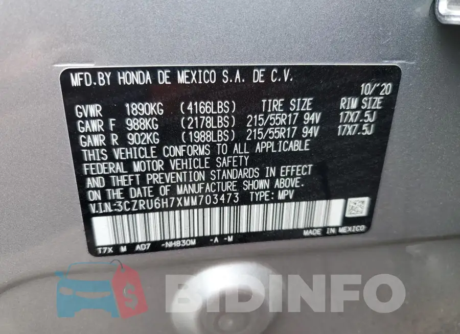 3CZRU6H7XMM703473 Photo# 14