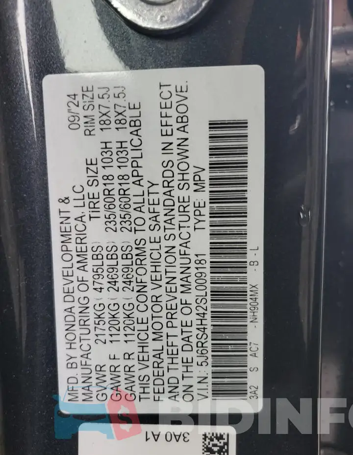 5J6RS4H42SL009181 Photo# 13