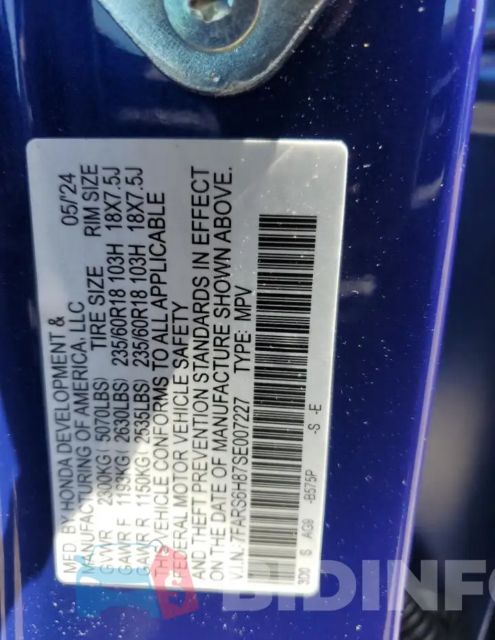 7FARS6H87SE007227 Photo# 13