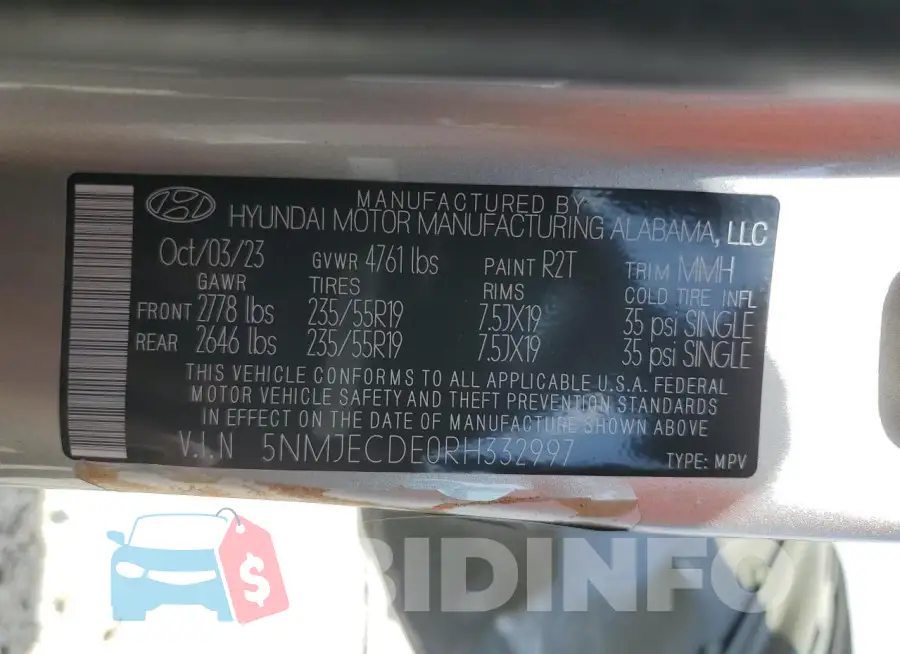 5NMJECDE0RH332997 Photo# 13