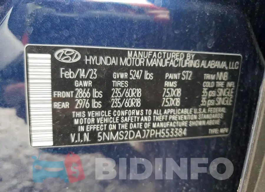 5NMS2DAJ7PH553384 Photo# 14