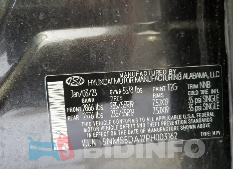 5NMS5DA12PH003162 Photo# 13