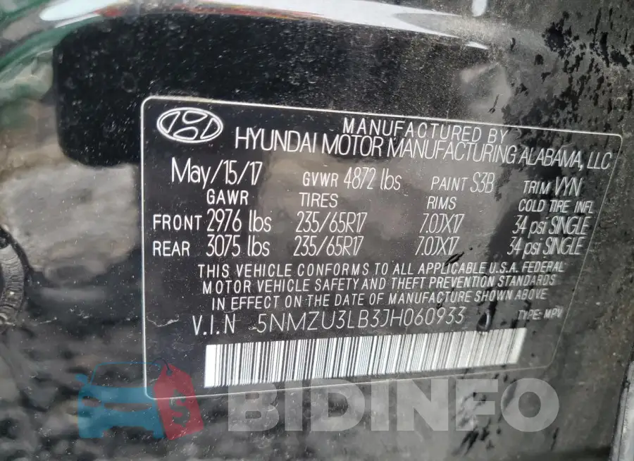 5NMZU3LB3JH060933 Photo# 13