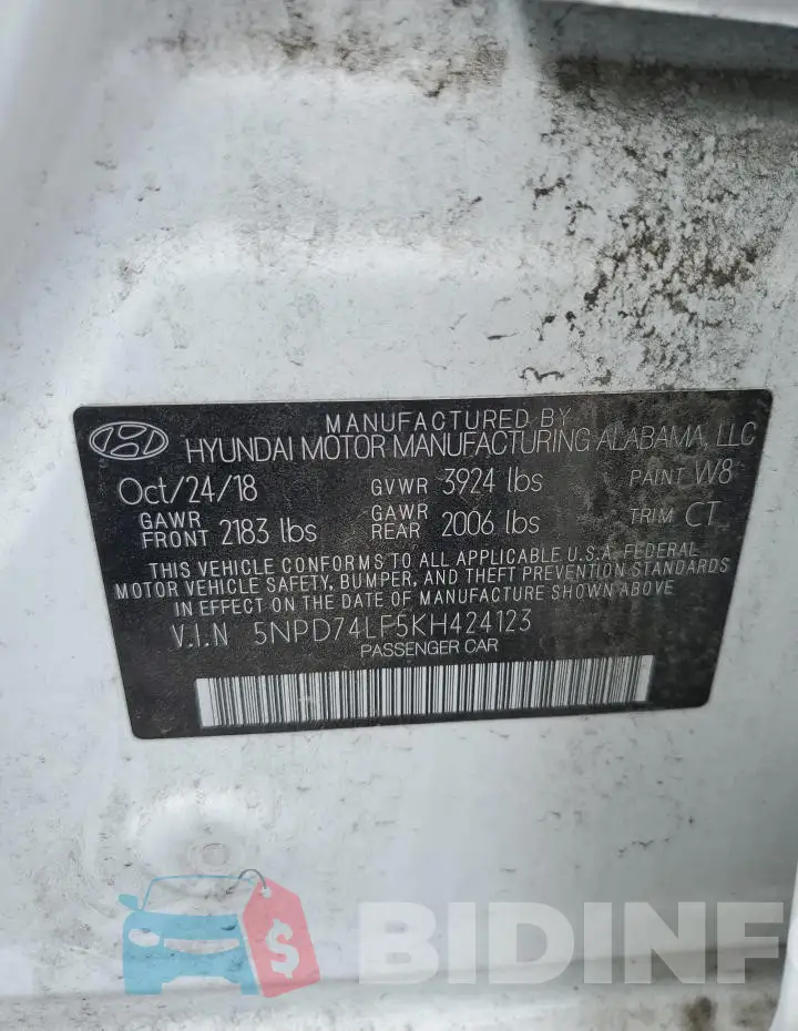 5NPD74LF5KH424123 Photo# 12