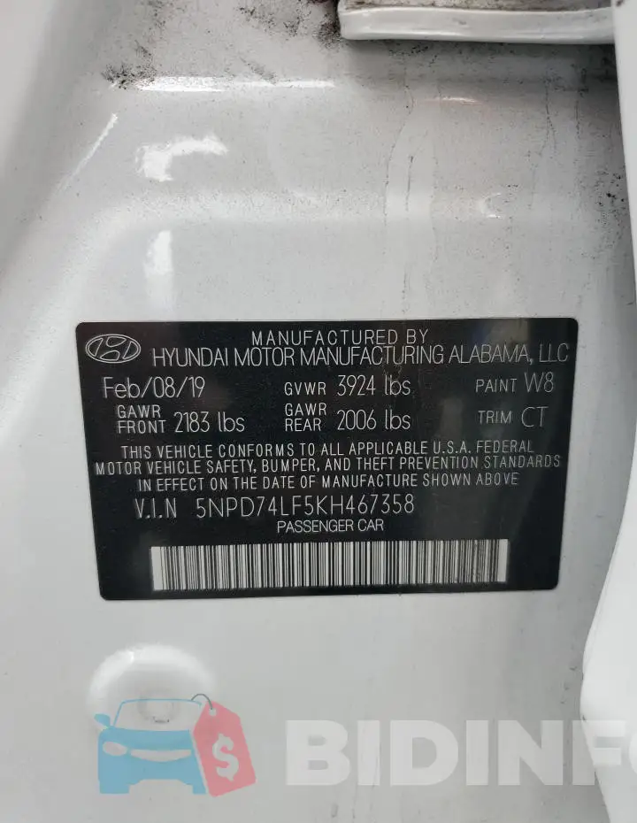 5NPD74LF5KH467358 Photo# 12