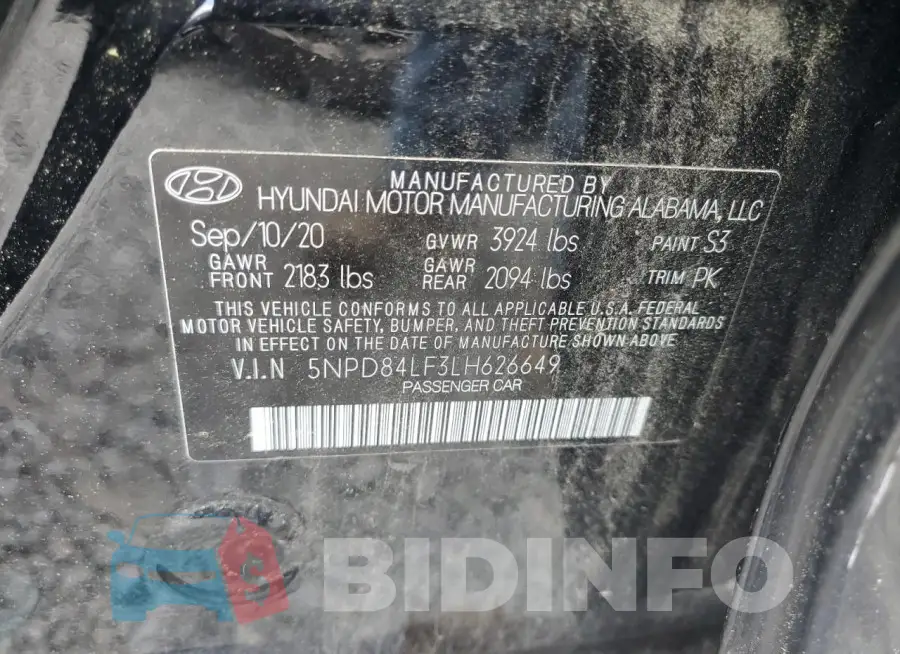 5NPD84LF3LH626649 Photo# 12