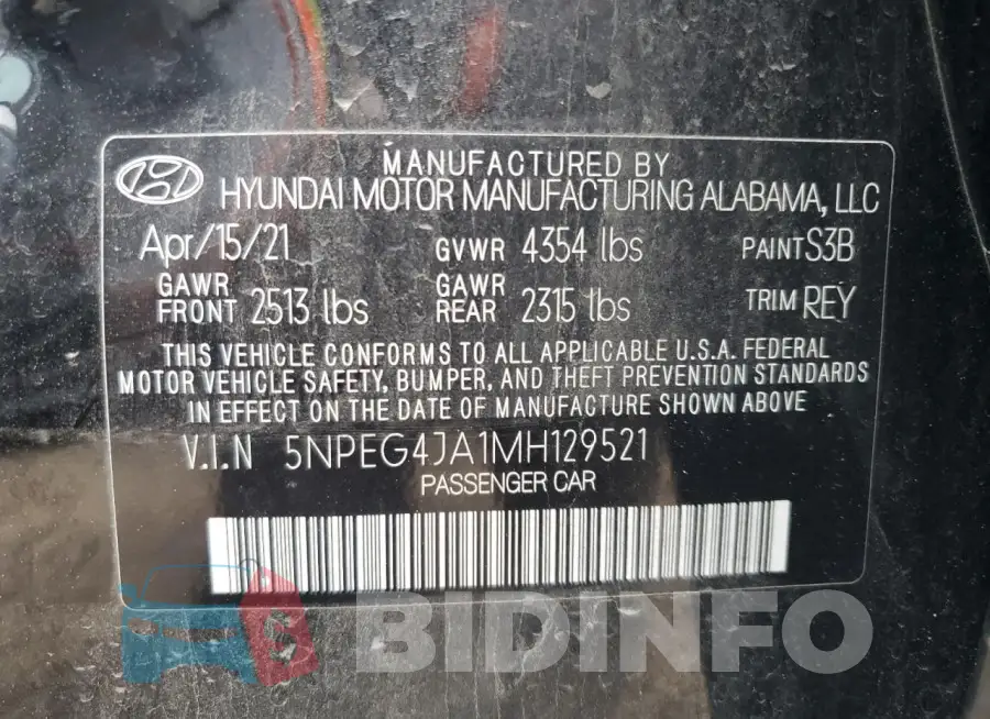 5NPEG4JA1MH129521 Photo# 13
