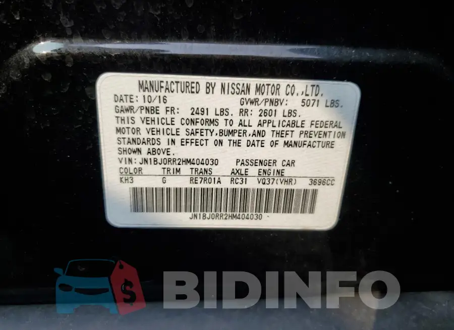 JN1BJ0RR2HM404030 Photo# 13