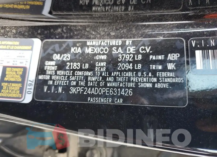 3KPF24AD0PE631426 Photo# 12