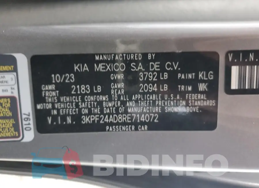 3KPF24AD8RE714072 Photo# 13