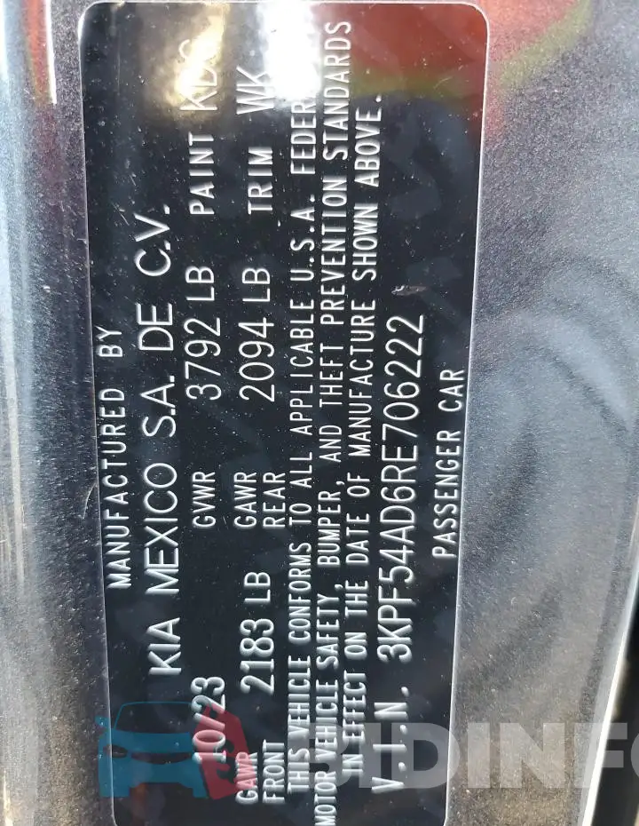 3KPF54AD6RE706222 Photo# 13