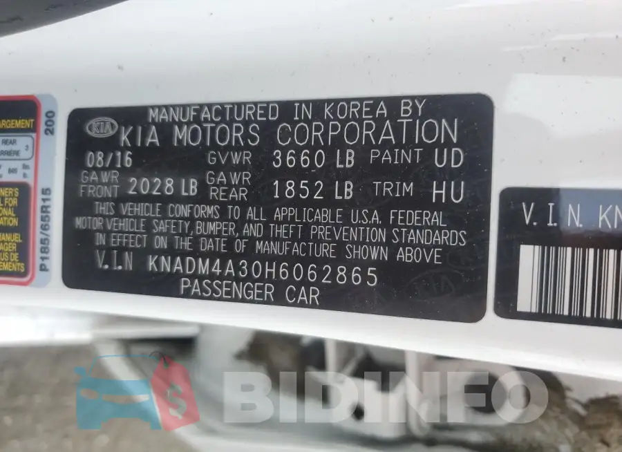 KNADM4A30H6062865 Photo# 12