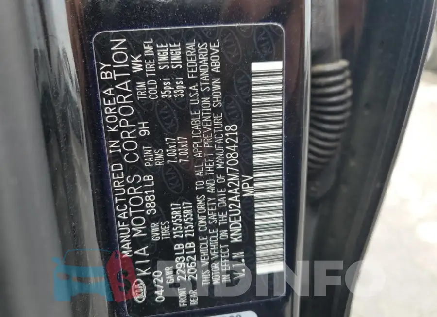 KNDEU2AA2M7084218 Photo# 13