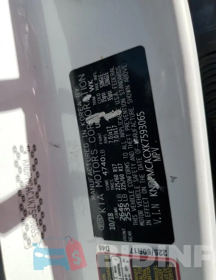 KNDPMCACXK7593065 Photo# 13