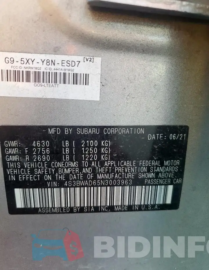 4S3BWAD65N3003963 Photo# 13