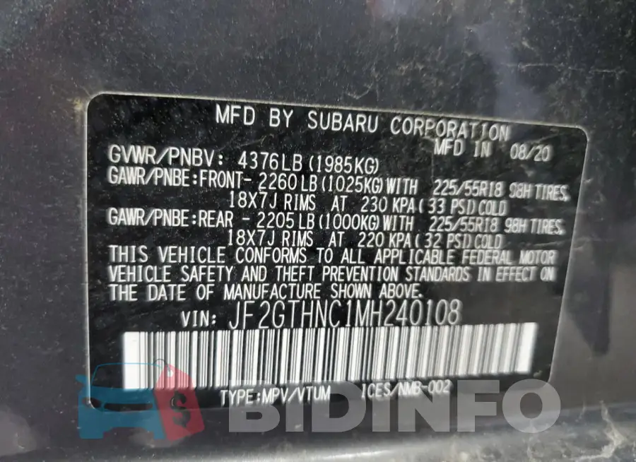 JF2GTHNC1MH240108 Photo# 13