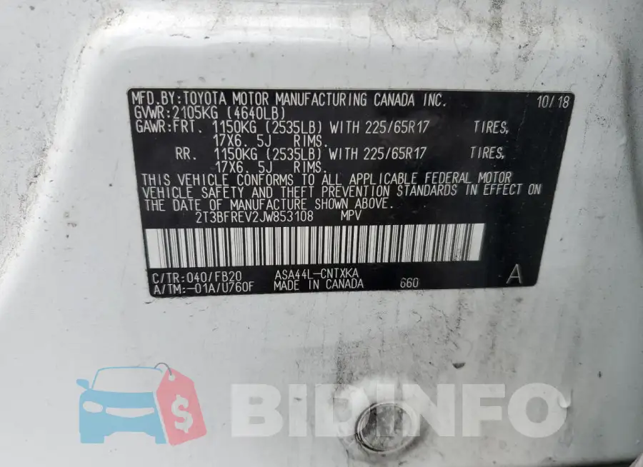 2T3BFREV2JW853108 Photo# 13