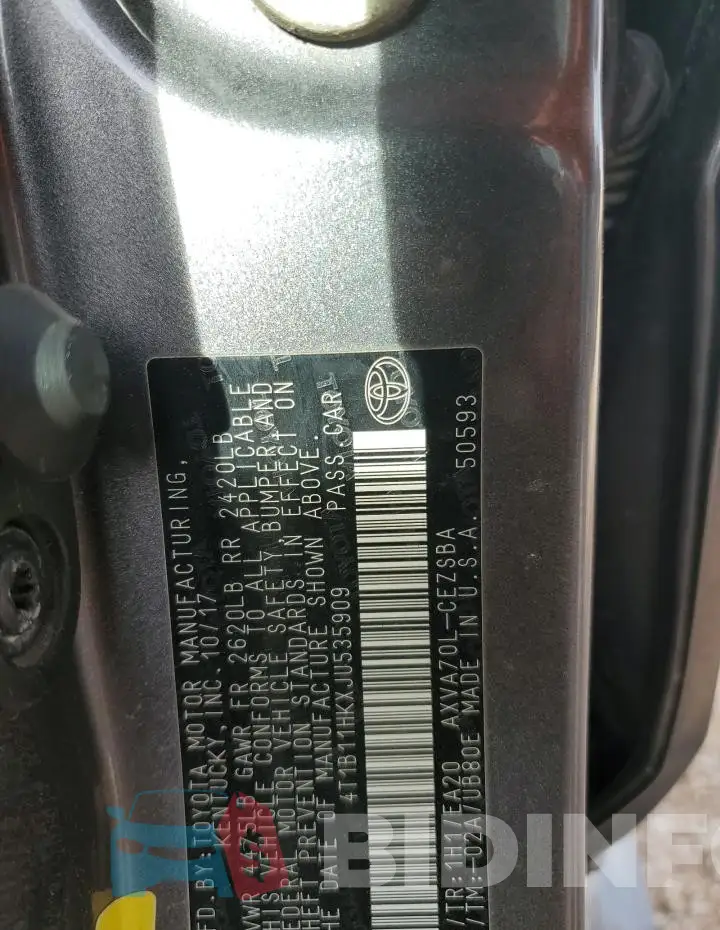 4T1B11HKXJU535909 Photo# 12