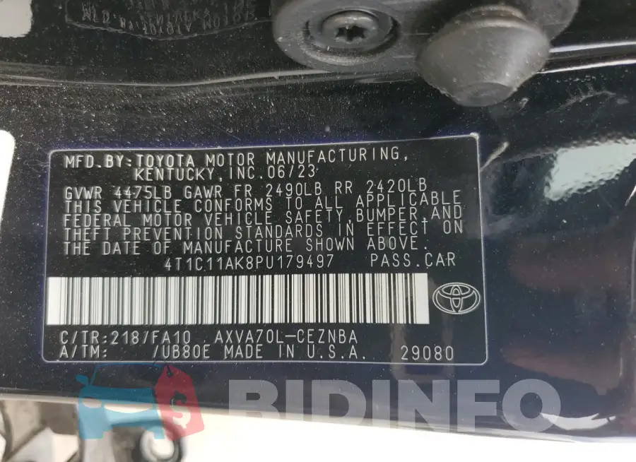 4T1C11AK8PU179497 Photo# 12