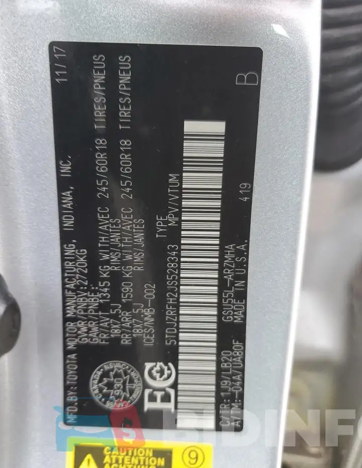 5TDJZRFH2JS528343 Photo# 14