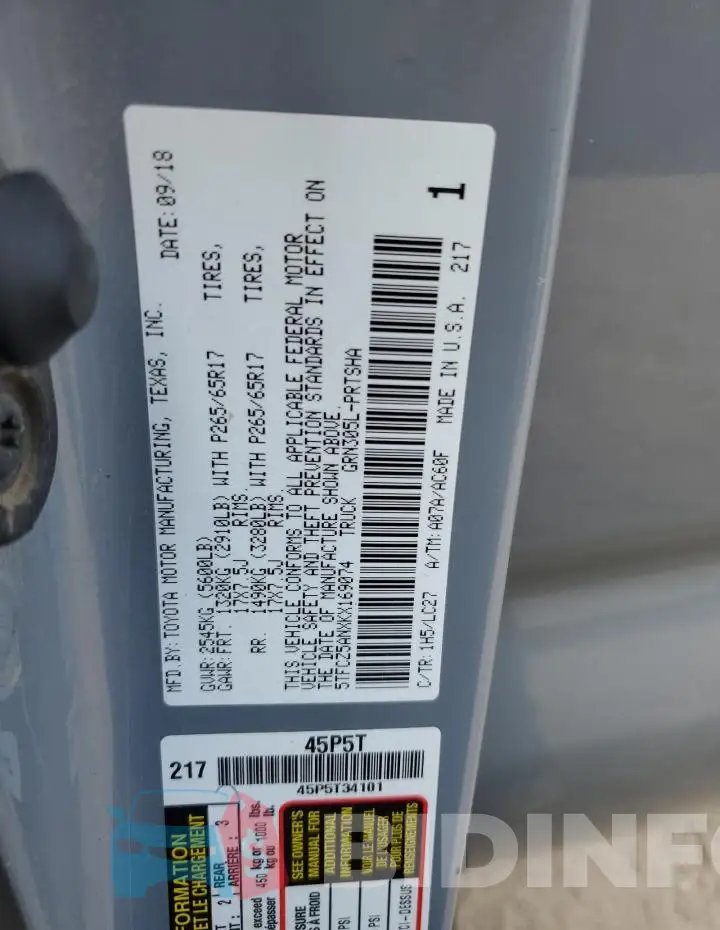 5TFCZ5ANXKX169074 Photo# 12