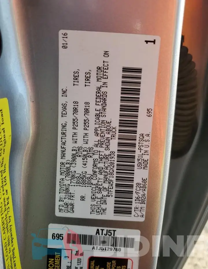5TFEW5F18GX201938 Photo# 12