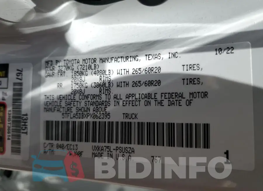 5TFLA5DBXPX062395 Photo# 12
