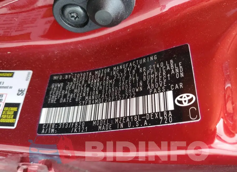 5YFB4MDE2RP157722 Photo# 13
