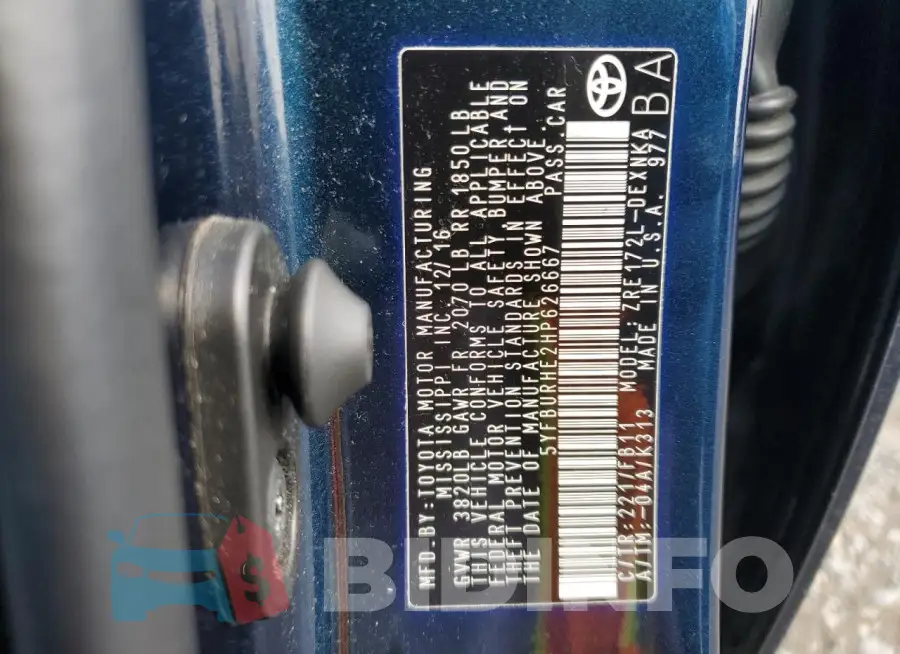 5YFBURHE2HP626667 Photo# 13