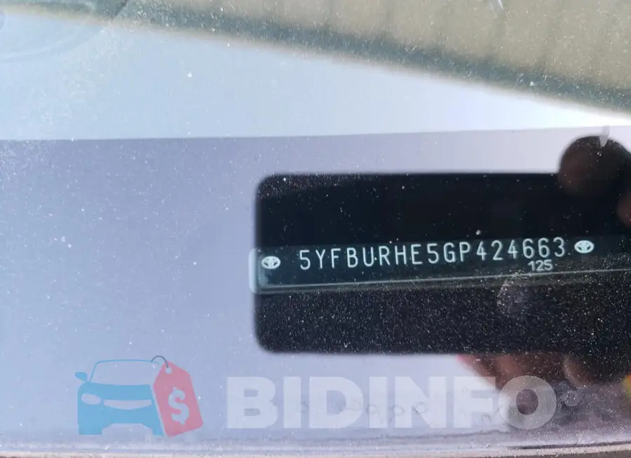 5YFBURHE5GP424663 Photo# 12