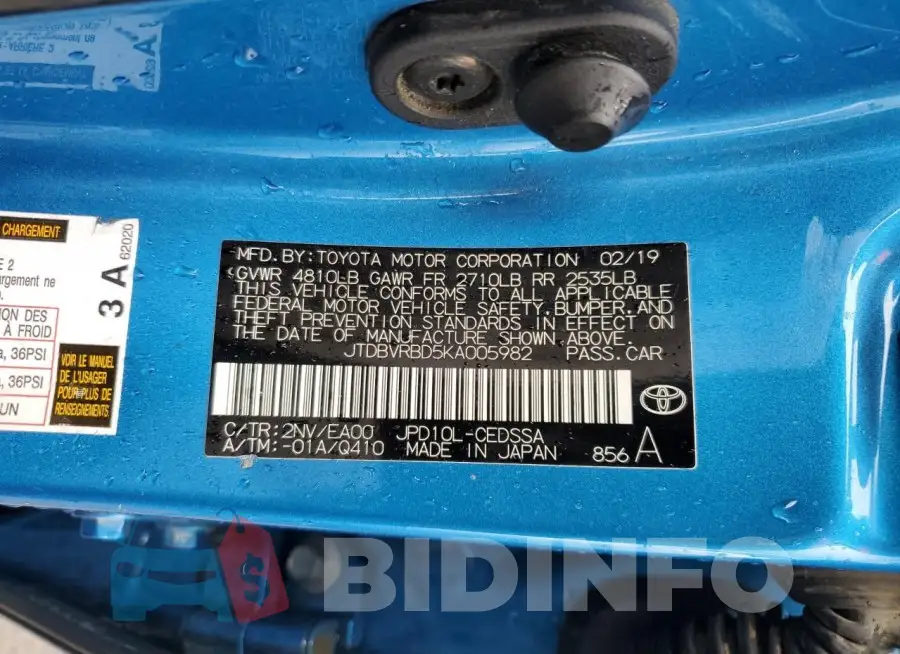 JTDBVRBD5KA005982 Photo# 13