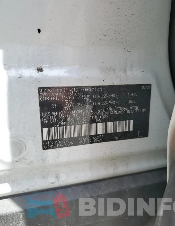 JTMH1RFV5LD054396 Photo# 13