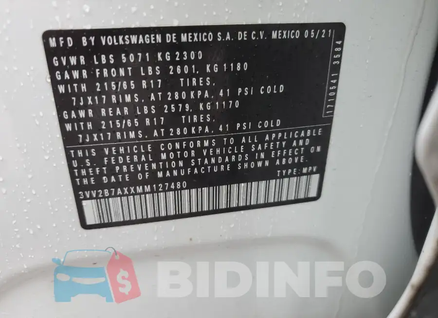 3VV2B7AXXMM127480 Photo# 13