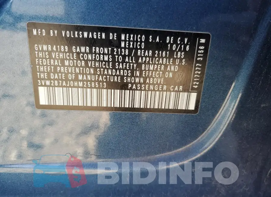 3VW2B7AJ0HM258513 Photo# 12