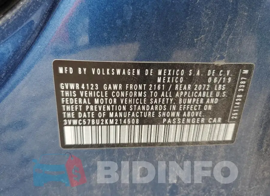 3VWC57BU2KM214508 Photo# 12