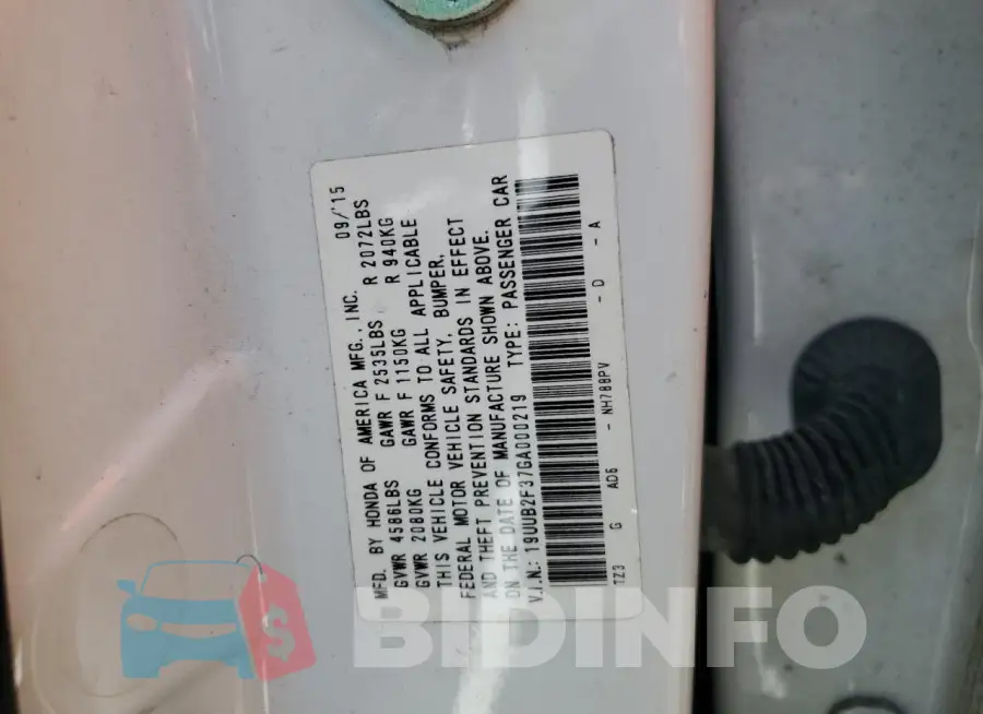 19UUB2F37GA000219 Photo# 12