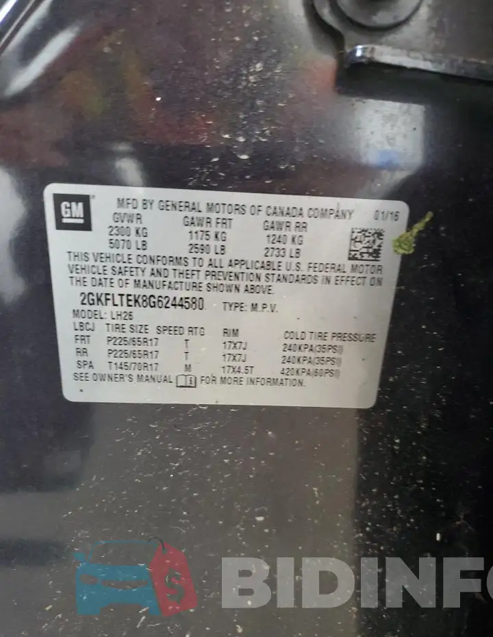 2GKFLTEK8G6244580 Photo# 12